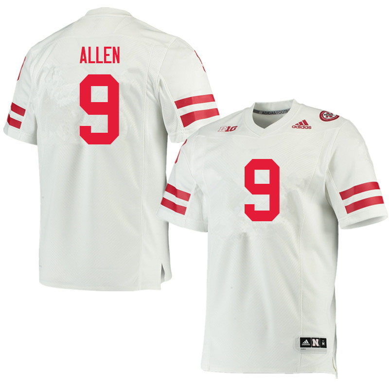 Men #9 Ajay Allen Nebraska Cornhuskers College Football Jerseys Sale-White